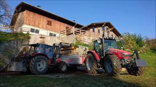 Miststreuen im Herbst 2017 mit Kirchner und MF manure spreading