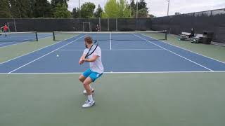 Practice and point play of 12 UTR vs 13 UTR (Division 1 Men's Tennis)