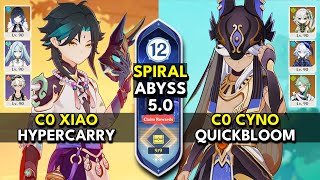 C0 Xiao Hypercarry & C0 Cyno Quickbloom | Spiral Abyss 5.0 Floor 12 9 Stars | Genshin Impact 5.0