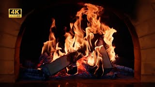 4 HOURS of Relaxing Fireplace Sounds - Burning Fireplace & Crackling Fire Sounds (NO MUSIC) Full 4K