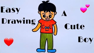 How to draw a boy | Cute boy drawing | Larkay ki drawing | Easy drawing @syarthub