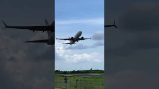 Caribbean Airlines B737MAX8 Takeoff from Antigua! #aviation #shorts