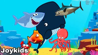 Slippery fish song a nursery rhymes songs for kids by joykids! 🐳 fish and baby shark to whale!