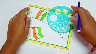 26 January card making | Republic day card | How to make Indian National Flag | sketch colour craft