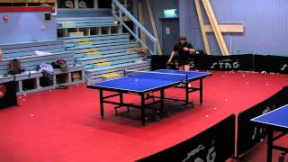 penhold training: backhand loop (rpb) over the table (+ slow motion)