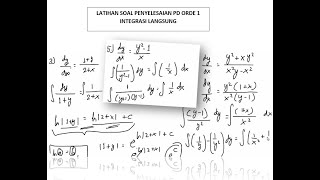 Persamaan Diferensial Orde 1 (Pemisahan Variabel) #LatihanSoal