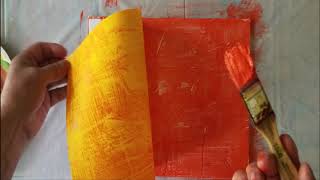 126-Making several abstract pieces using acrylic paint & monotype