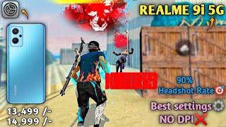 REALME 9i 5G FREE FIRE TEST & BEST SETTING || 90% HEADSHOT RATE TRICK RELAME 9i [DPI+SENSI+HUD]