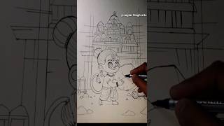 hanuman ji Outline #shorts #trending #drawing #viral