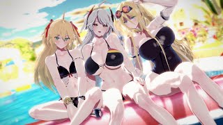 水着プリンツ・オイゲンと時々ビスマルク・ヒッパーで【Sparkling】後半おまけ水着only版【KMS Prinz Eugen/MMD/アズールレーン/AzurLane/KKVMD】