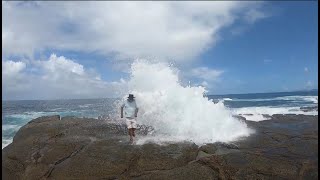 Where the heck are Budgewoi & Berrima? Prep the caravan on moving day & almost wiped out by a wave!