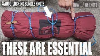 4 different BUNDLE KNOTS // Auto-Locking