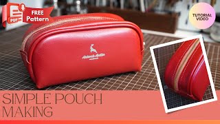 [LeatherCraft] Simple pouch 4K / FREE PDF PATTERN