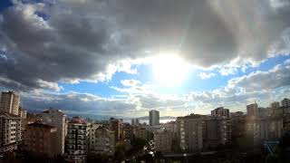 Cloudy day time lapse against Istanbul Islands