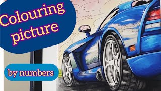 Coloring SPORT CAR / Colouring Book / Colouring by Numbers / Раскраска спортивная машина