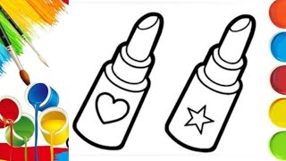 How to draw lipstick 💄| Lipstick I Drawing lipstick l easy drawing Idrawing for kids I draw lipstick