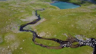 Ambient drone view of Kyrgyzstan | Sulutor lakes | Suusamyr Valley