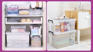 ✔ Cajas de Plástico con Asas Para Almacenamiento/Organizadores Que Ahorran Espacio 💕 Aliexpress 2022