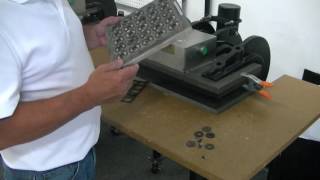 Steel rule die cutting press die cutting carbon fiber using a steel rule cutting die