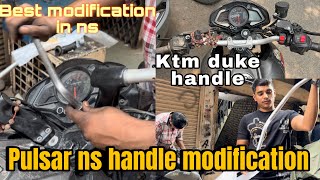 Ktm duke handle in pulsar ns 200 installation || best modification for ns 200/160/125 ||detail vedio