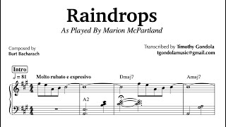 Raindrops Keep Falling On My Head by Marian McPartland| Piano Transcription