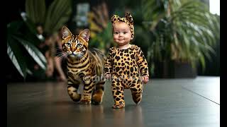 Baby Fashion Show with Cats 🐈 🐈‍⬛