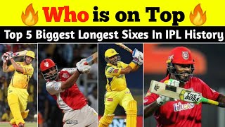 Top 5 Longest And Biggest Sixes In IPL History | #shorts By Cricket Official #IPLshorts #LongestSix