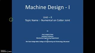 26 Unit II Numerical on Cotter Joint