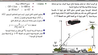 تمرين 1:حركة قديفة في مجال التقالة المنتظم