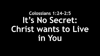 Colossians 1 Part Two