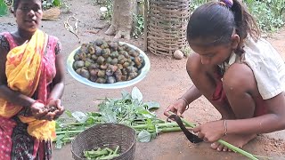 घोंघा और साग डंठल की स्वादिष्ठ सब्जी / Snail with    saag danthal recipe || Gugli Recipe