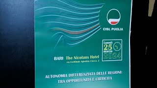 CISL PUGLIA Giornata di approfondimento su Autonomia differenziata