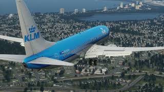 KLM BOEING 737-800 LANDING SAN JUAN LUIS MUNOS MARIN INTL.AIRPORT