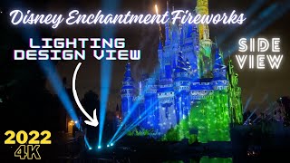 4K Disney Enchantment Side View Magic Kingdom Fireworks-Best-Lighting Design!-Enhanced Sound-8/14/22