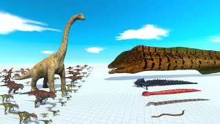 ALL Dinosaurs VS Snakes Evolved into Giant Eels - Dinosaurs Best Fight