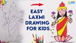 Easy Laxmi Drawing for kids #shorts #varamahalaxmi #easylaxmidrawingforkids #drawing #sparklebox