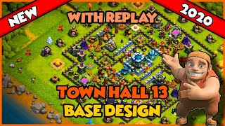 NEW TOWN HALL 13 BASE DESIGN WITH REPLAY | Clash Of Clans | TH13 ANTI 3 STAR WAR BASE WITH LINK