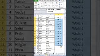 #Excel Özdeş Formülü Kullanımı