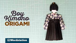 MUST WATCH! Kimono origami tutorial- boy kimono hakama 和紙人形 / washi ningyo