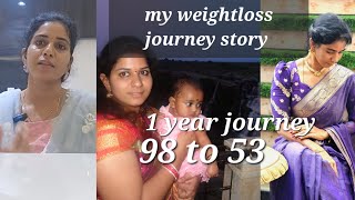 my weightloss journey / Part 1 / c section / 98 to 53 kgs / 1 year / Doctor/Telugu