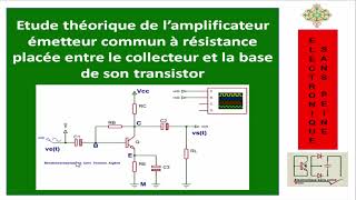 A 99 : Théorie de l’ampli. émetteur commun à résistance entre collecteur et base de son transistor