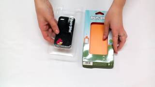 Силиконовый чехол для iPhone 4  4s ANGRY BIRDS Rubber drop