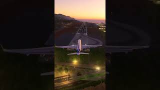 Lufthansa A320 Neo landing at Madeira in the early morning hours. #shorts #aviation