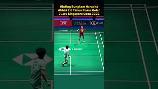 Bungkam Naraoka, Ginting Juara Singapore Open 2022 #shorts #badminton #ginting