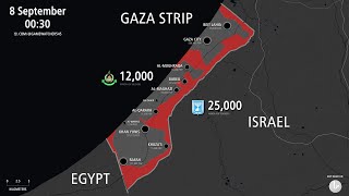 Israel Invasion of Gaza War Map - Every Day [Oct 27 to Sep 8]