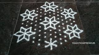 7 flowers Rangoli | Star Rangoli | #Traditionpreneur | Draw in less than 5 minutes