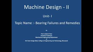 16 Unit I bearings failure causes and remedies