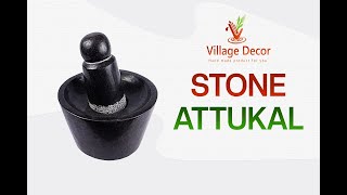 Village Decor Black Stone Hand Grinder Polished  (B * H - 10 * 6 inch) | Home & Kitchen