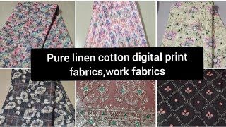 Sri Sai Lakshmi Boutique is live!Ph-8919045088 Pure linen cotton digital print fabrics,work fabrics