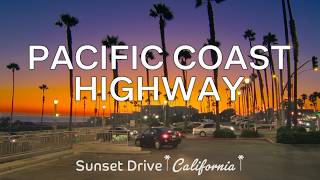 Driving Pacific Coast Highway (PCH) at Sunset: San Clemente to Huntington Beach California